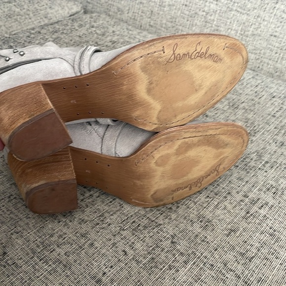 Sam Edleman Merton Taupe Suede Ankle Booties Boots Size 38 8M - Picture 10 of 11